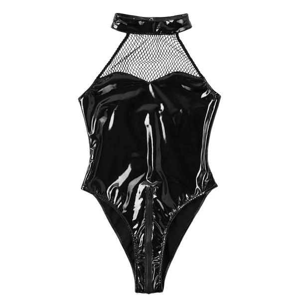 Expertly Made Maxbell Patent Leather Leotard Bodysuit Charms PU Fashion for Women Home Clubwear XXL Powerful