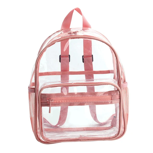 Soft Maxbell Clear Transparent Backpack Waterproof Storage Bag for Sports Men Women Pink Sophisticated