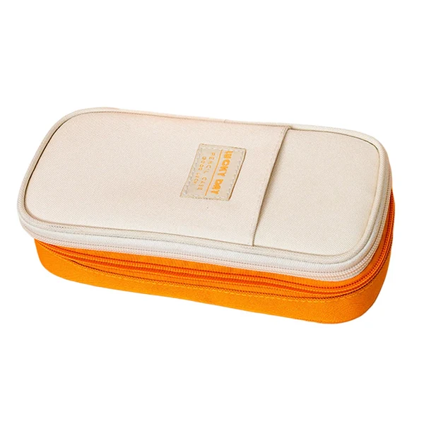 Versatile Maxbell Pencil Pen Case Portable Journaling Supplies with Zipper for Teen Yellow Carefully Designed