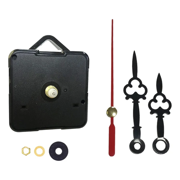 User-Friendly Wall Clock Movement Mechanism Battery Operated Silent Sweep Repair Parts Black Red 3 Pointer High-Quality