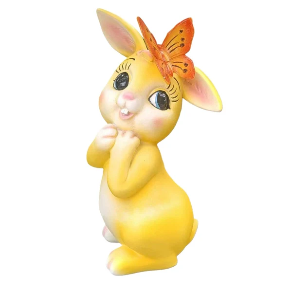 Healthy Maxbell Garden Statue with Butterfly Light Waterproof for Backyard Decorations yellow Natural