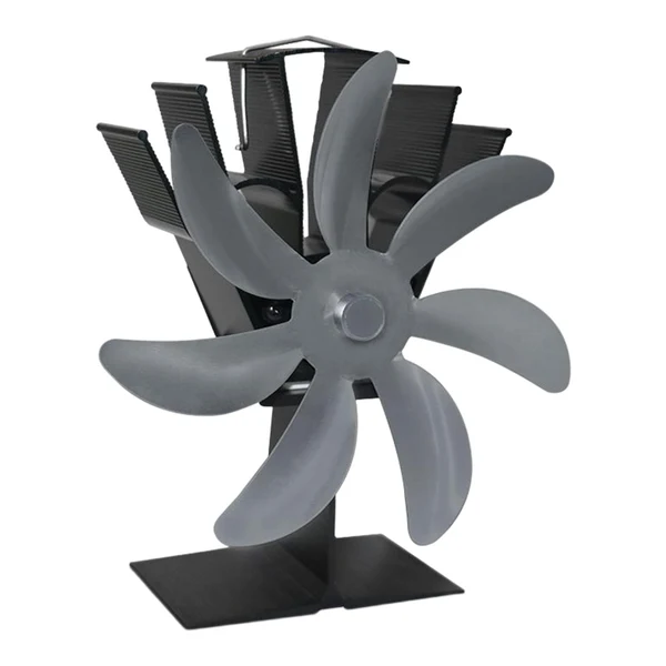 Eco-Friendly Maxbell Maxbell 7 Blade Fireplace Fan Wooden Stove Burner Wood Log Heat Circulation Fan Gray Top-Quality
