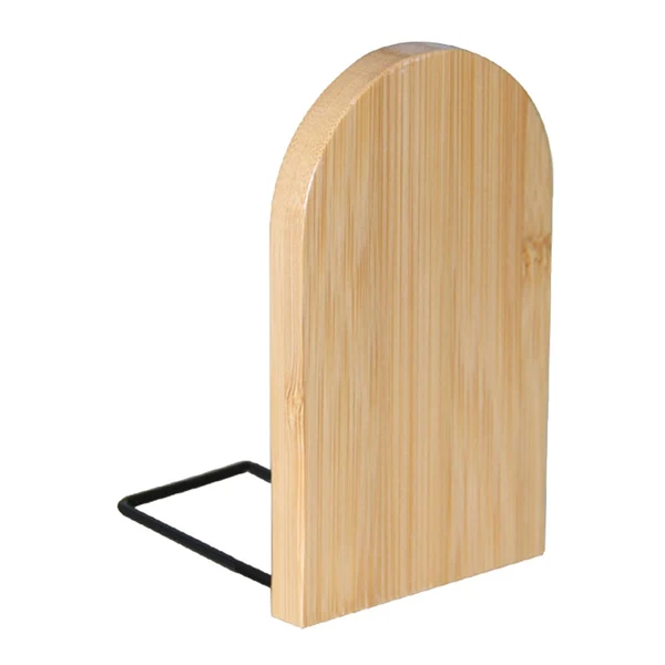 Smooth Maxbell Bamboo Book Ends Durable Bookend Desktop Organizer for Home Office Large Top-Quality