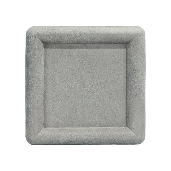 Durable Maxbell Fashion Velvet Square Jewerlry Tray Glasses Holder for Home Stores Closet Gray S Minimalist