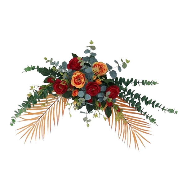 Superior Maxbell Faux Floral Decoration for Photographic Props Engagement Ceremony Red Innovative