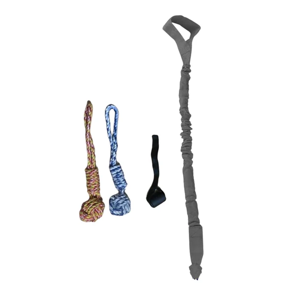Maxbell Dog Outdoor Bungee Hanging Toy Interactive Durable Tugger Tether Tug Toy Grey Recyclable