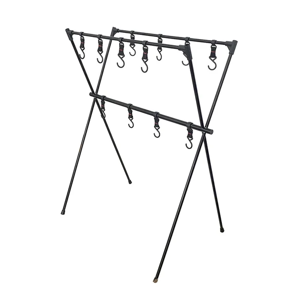 Official Maxbell Camping Hanging Rack Shelf with 12 Hooks Tripod for Outdoor Barbecue Quality