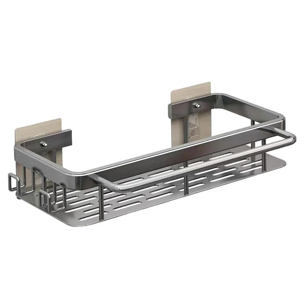 World-Class Maxbell Shower Caddy Multifunction Drainage Shelf Holder Bathroom Shelf for Dorm with Hooks and Rod High-Quality
