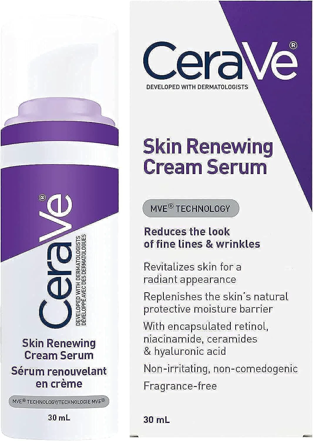 Authentic Cerave Skin Renewing Cream Serum 1 Ounce Long-Lasting