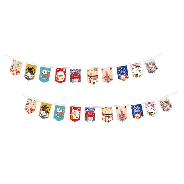 Excellent Maxbell Cat String Flag 20Pcs 8x12 Flags Banner Bunting for Izakaya Window Decor StyleD Exclusive