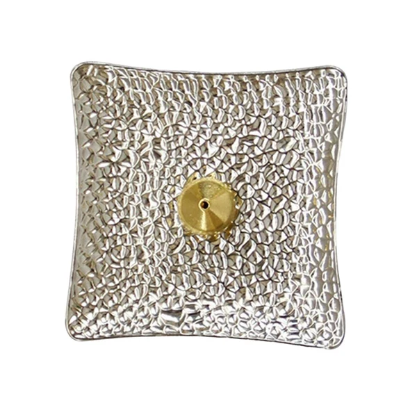 Excellent Maxbell Luxury Incense Holder for Sticks Ash Catcher Square for Office Teahouse Home Silver Enhanced