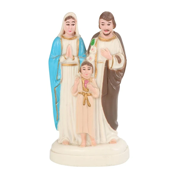 Advanced Maxbell Holy Family with Child Statue Religious Figurine Crafts Blessed for Desktop Colorful Innovative