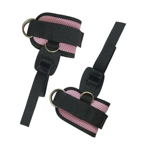 Environmentally Friendly Maxbell 2 Pieces Ankle Straps Pedal Rope Glute Exercises Workout Ankle Cuff Set Pink Reliable