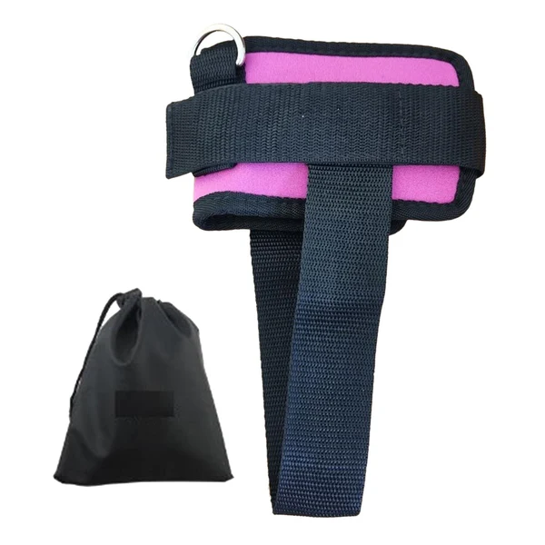 Premium Material Maxbell Ankle Straps Padded Gym Training metal ring for Legs Fitness ABS Glutes Workout Pink Powerful