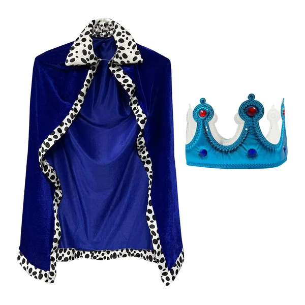 Classic Maxbell King Robe Kids Halloween Costume Cosplay Role Play Preschool Dress up Blue Breathable