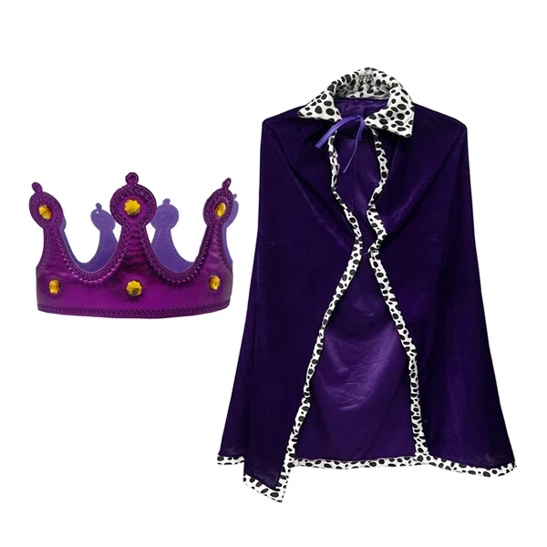 Certified Maxbell King Robe Kids Halloween Costume Cosplay Role Play Preschool Dress up Purple Exceptional