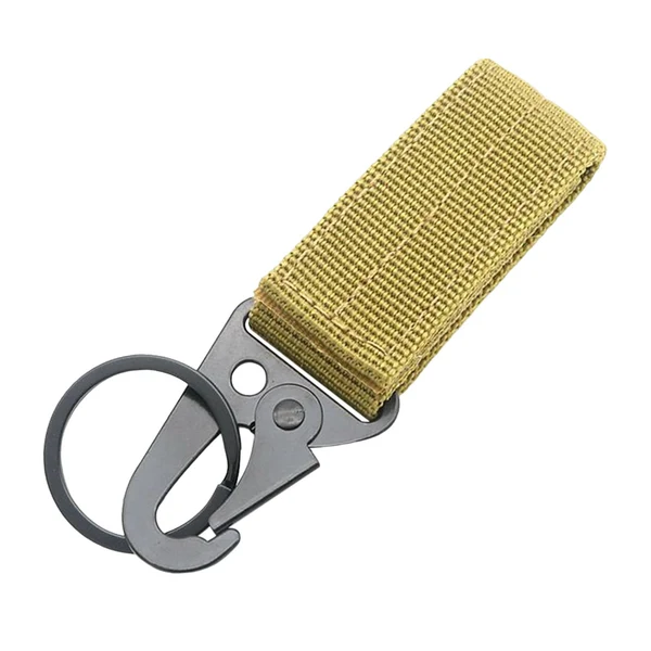 Trendy Maxbell Nylon Webbing Buckle Hanging Belt Key Hook for Outdoor Activities Climbing Khaki Healthy