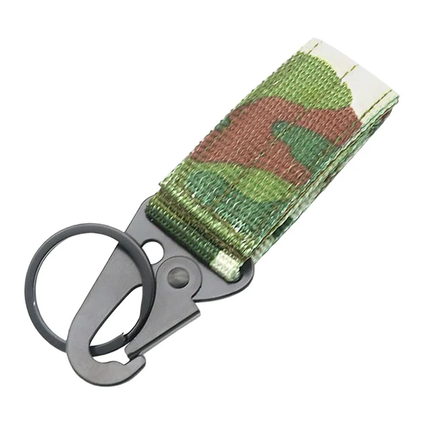 Recyclable Maxbell Nylon Webbing Buckle Hanging Belt Key Hook for Outdoor Activities Climbing Green Camouflage Versatile