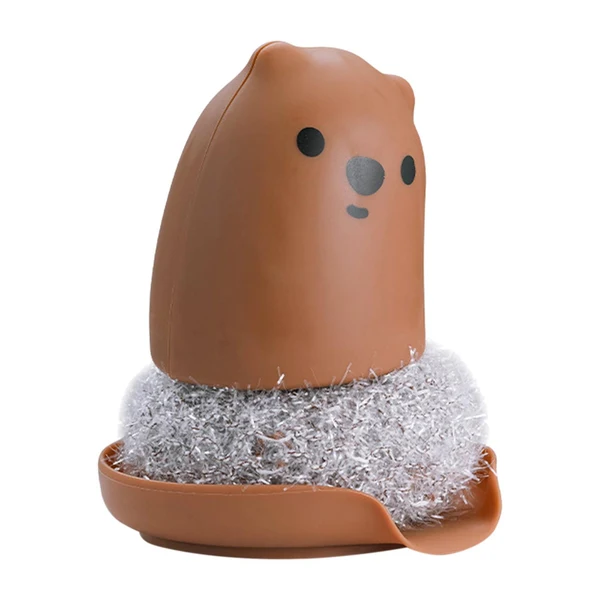 Optimized Maxbell Multipurpose Dishwashing Brush Scrub Scrubber with Base Durable for Washing Brown Superior