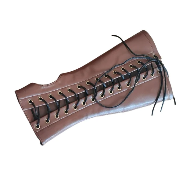 Quality Maxbell Armor Gloves Novelty Cosplay Costume Punk Adult Viking for Halloween brown High-Grade
