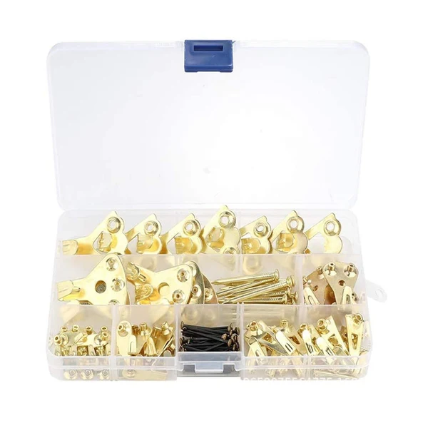 Trendy Maxbell 120Pcs Picture Hangers with Nails Hanging Decoration for Clothes Mirror gold Minimalist