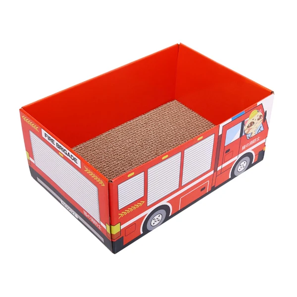 Consistent Maxbell Cat Scratcher Cardboard Scratch Pad Corrugated Scratching Bed Scratching Toy Fire Truck Prestigious