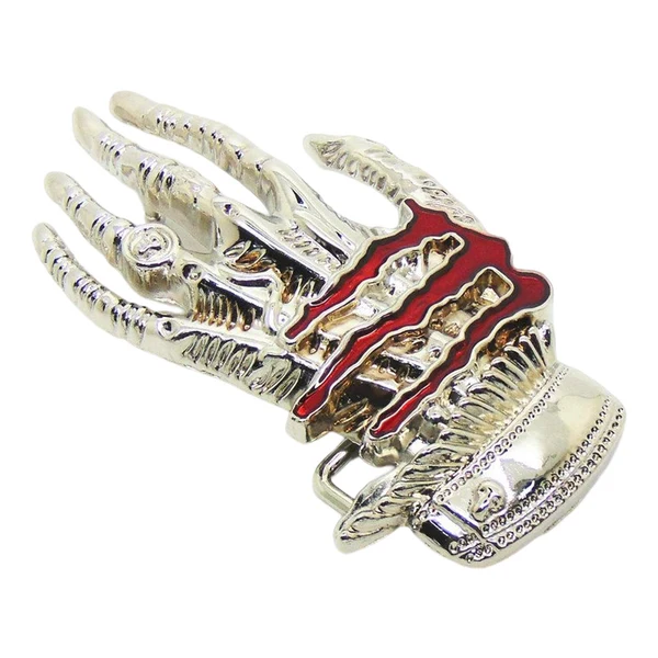 Contemporary Maxbell Antique Skeleton Hand Belt Buckle Rock Knight Jeans Accessories for Gifts red User-Friendly