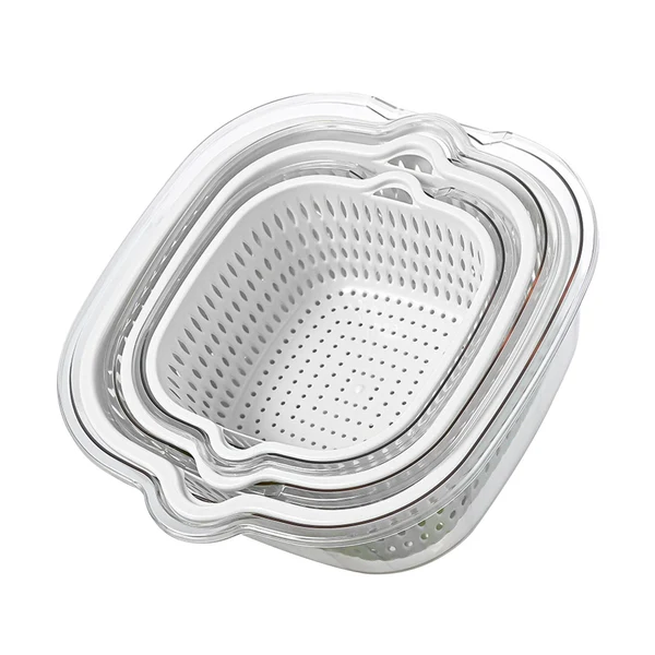 Artisan Maxbell Double Layer Drain Basket Side Buckle Strong and Sturdy for Washing Mixing White Easy-to-Use
