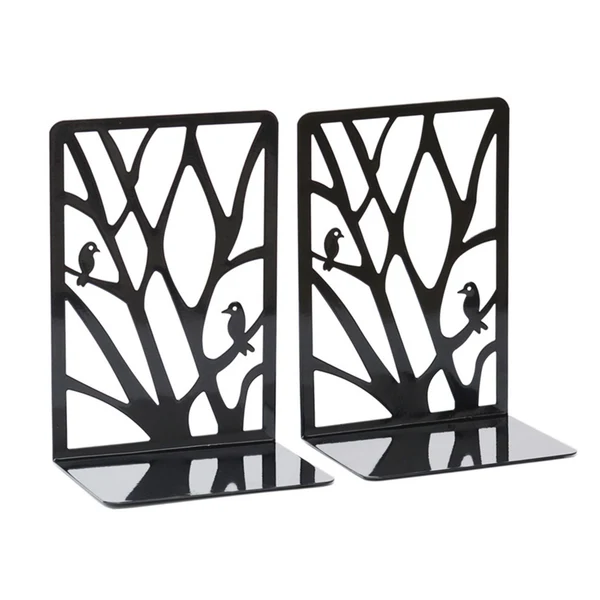 Traditional Maxbell 2 Pieces Book Ends Metal Stationery for Bookcase Book Shelves Document Convenient