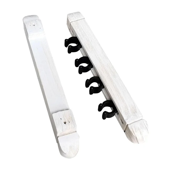 Verified Maxbell 2x Pool Cue Rack Wooden Stand Storage Table Sticks Wall Mounted Cue Clips White Powerful