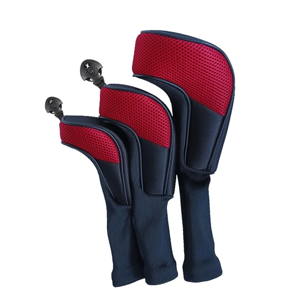 High-Grade Maxbell 3x Mesh Golf Wood Head Cover Headcover Protector Sleeve Accessories Red Soft