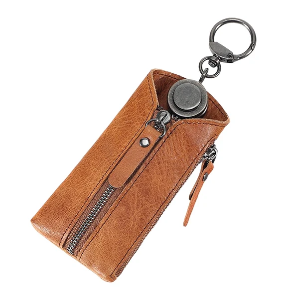 Smart Maxbell PU Leather Waist Key Bag Keychain Case Zipper Closure Purse Multi Function Elite
