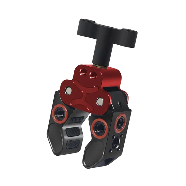 Next-Generation Maxbell Claw Clamp with 1 4inch Thread Holes 3 8inch Locating Pin for Camera Tripod Black Red Durable