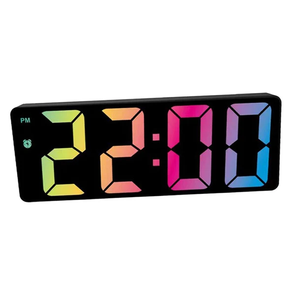 Excellent Colorful Alarm Clock Large Number Table Bedside Seniors Dimmer Battery StyleC Environmentally Friendly