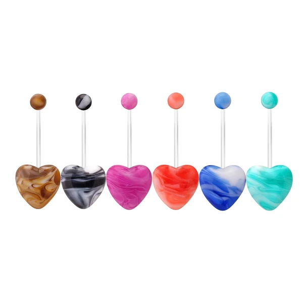 Official Maxbell 6x Fashion Belly Button Rings Bar Rings Navel Barbell Set Acrylic Quality