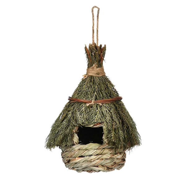 Flexible Maxbell Natural Birdhouse Roosting Hut Hanging Birds Cage Nest for Owls Lovebirds High-Grade