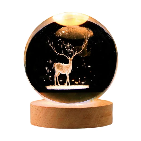 Artisan Maxbell Glass Ball Night Light 6cm Ornament for Christmas Birthday Bedside StyleE Professional