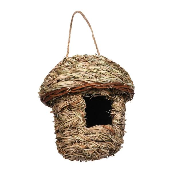 Trendy Maxbell Natural Grass Hanging Bird House Nest Hand Woven Outdoor Garden 14cmx15cm Practical
