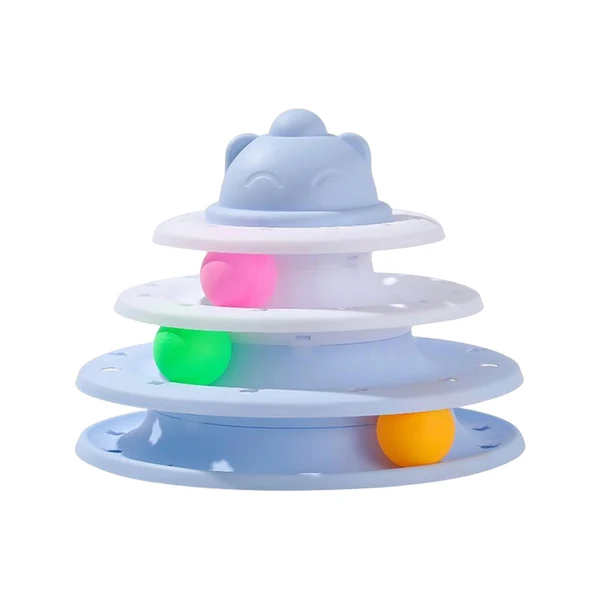Casual Maxbell Cat Toy Ball Tower Roller Interactive with Moving Balls Catch Toy Turntable Smart