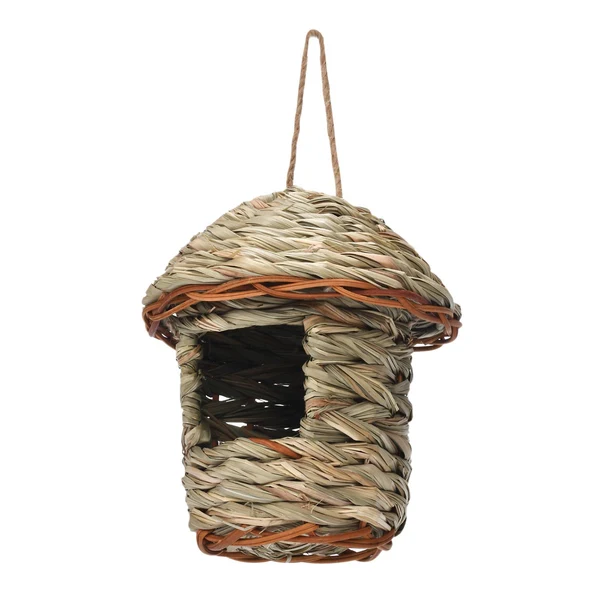 Functional Maxbell Natural Grass Hanging Bird House Nest Hand Woven Outdoor Garden 12cmx15cm Contemporary