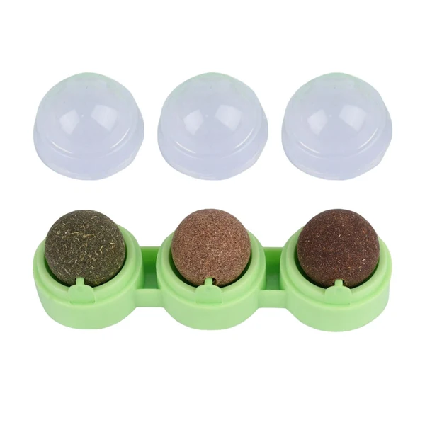 Reusable Maxbell 3Pcs Catnip Balls Set Interactive Lightweight Kitten Cat Toy for Wall Ground Green Original