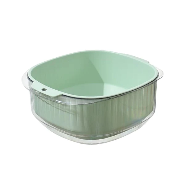 World-Class Maxbell Fruit Drain Basket Basin Colander Bowl with Handles for Vegetable Rice Green Innovative