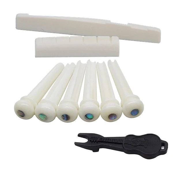 World-Class Maxbell Classical Guitar Bridge Saddle Cattle Bone 6 String Slotted Nut New Original