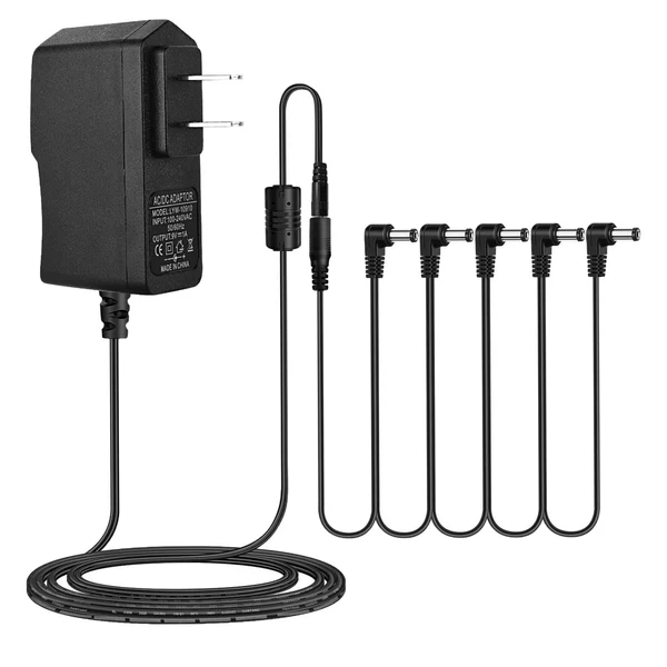Superior Maxbell 850mA Power Adapter for Electric Guitar Effects Pedal Tip-Negative 5 Way Premium Material