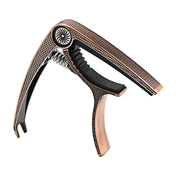 Environmentally Friendly Maxbell Guitar Capo Acoustic Clip Quick Change Clamp Key for Electric Guitar Ukulele Copper Minimalist