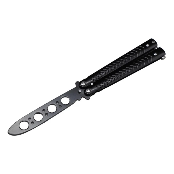 Artisan Maxbell Butterfly Practice Knife Trainer Steel Training Tool Portable Black Luxury