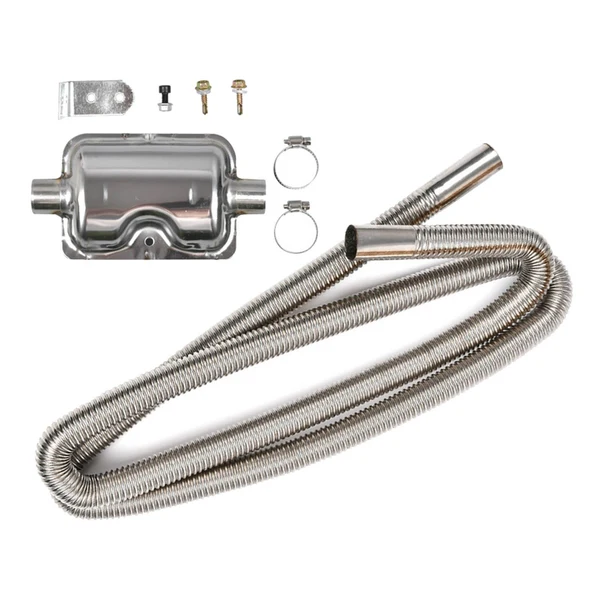 Consistent Maxbell Stainless Steel Car Exhaust Pipe Silence Bafflers Kit with Clamps 120cm Fine Crafted
