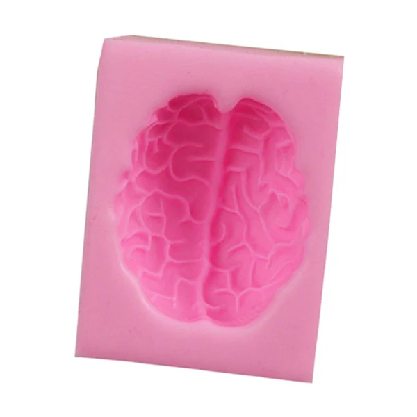 Certified Maxbell Silicone Fondant Molds DIY Resin Chocolate Mold for Baking Brain Pink Green