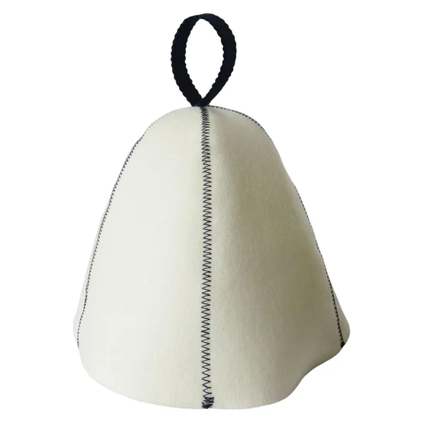 Detailed Maxbell Felt Sauna Hat Comfortable Breathable Elastic for Sauna Gifts Dark Blue Optimized