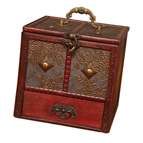Unique Maxbell Treasure Chest Vintage Storage Box Antique Jewelry Organizer grapes Safe